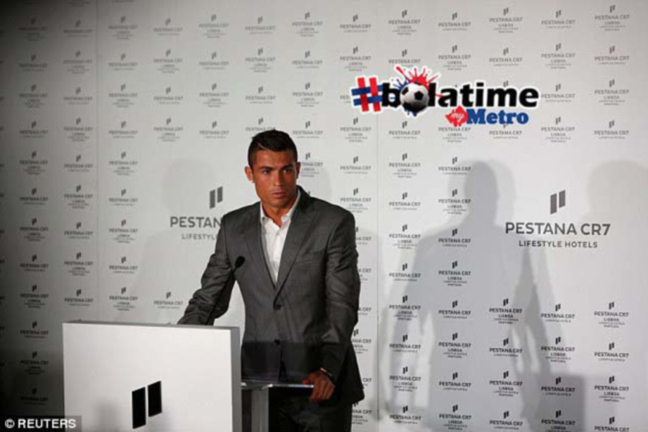 Ronaldo memberi ucap ringkas majlis pelancaran. FOTO AGENSI
