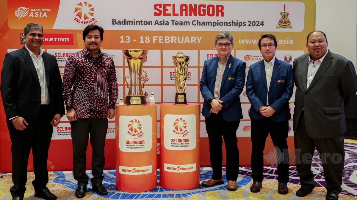 KENNY (tiga dari kanan) dan Exco Belia, Sukan dan Keusahawanan Selangor Mohd Najwan Halimi (dua,kiri) bergambar selepas sidang media pada BATC) 2024, hari ini. FOTO BERNAMA 