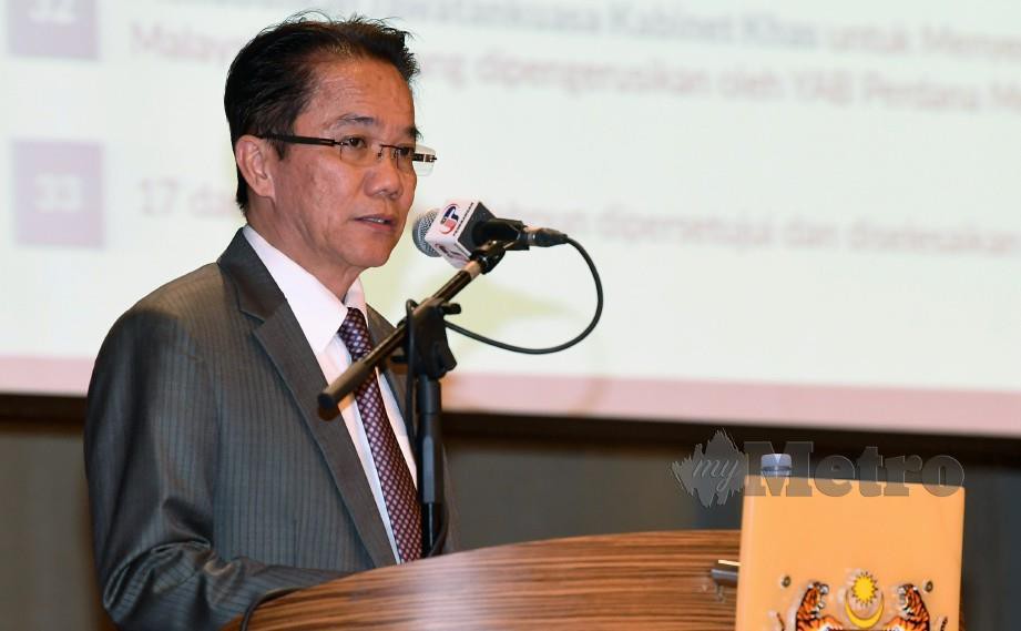 Menteri di Jabatan Perdana Menteri (Undang-undang) Datuk Liew Vui Keong berucap pada Majlis Amanat Tahun Baharu di Dewan Saksama Bahagian Hal Ehwal Undang-Undang Jabatan Perdana Menteri hari ini.