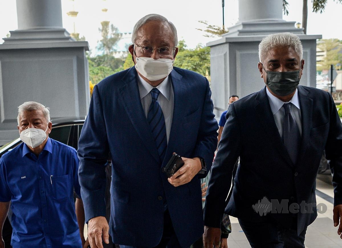 DATUK Seri Najib Tun Abdul Razak, hadir untuk perbicaraan kes pecah amanah melibatkan RM6.6 billion di Mahkamah Tinggi . FOTO Hamzah Fadli