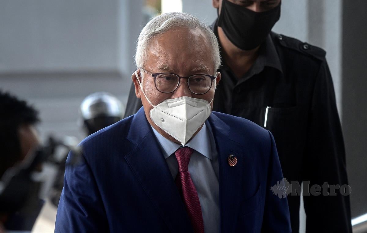 Najib Tun Razak hadir di Mahkamah Tinggi hari ini, bagi sambung bicara berhubung kes pindaan Laporan Akhir Pengauditan 1Malaysia Development Berhad (1MDB) yang dihadapinya. FOTO BERNAMA