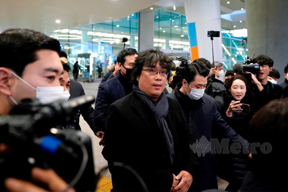 BONG Jun-ho ketika tiba di Lapangan Terbang Antarabangsa Incheon. FOTO REUTERS