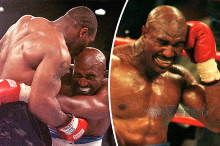 Holyfield dua kali menumbangkan Tyson. FOTO File Agensi