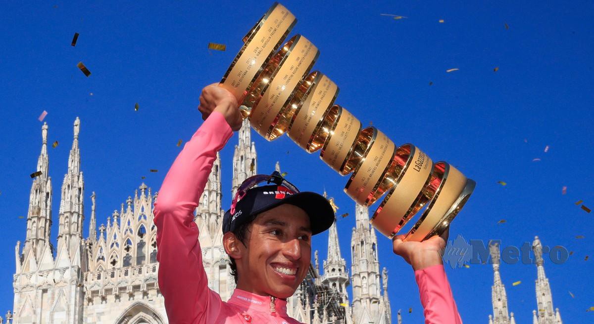 BERNAL pasukan Ineos disahkan positif Covid-19 beberapa hari selepas muncul juara Giro d’Italia 2021. FOTO AFP