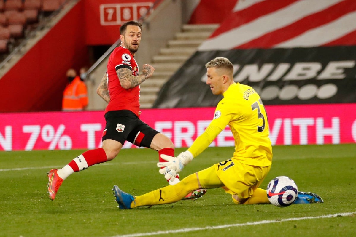 Penyerang Southampton, Danny Ings meledak gol ketiga pasukannya ketika berdepan Crystal Palace dalam aksi Liga Perdana pagi ini. FOTO AFP