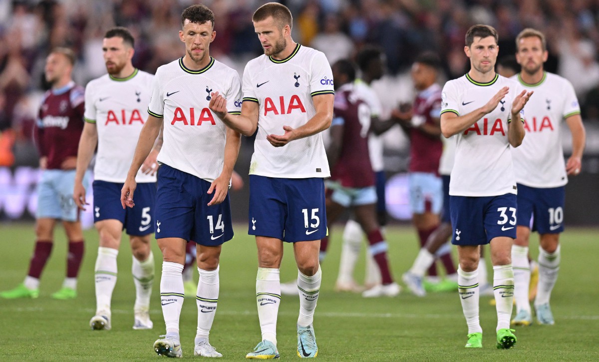 PEMAIN Tottenham hanya berpuas hati dengan keputusan seri ketika berdepan West Ham. FOTO AFP