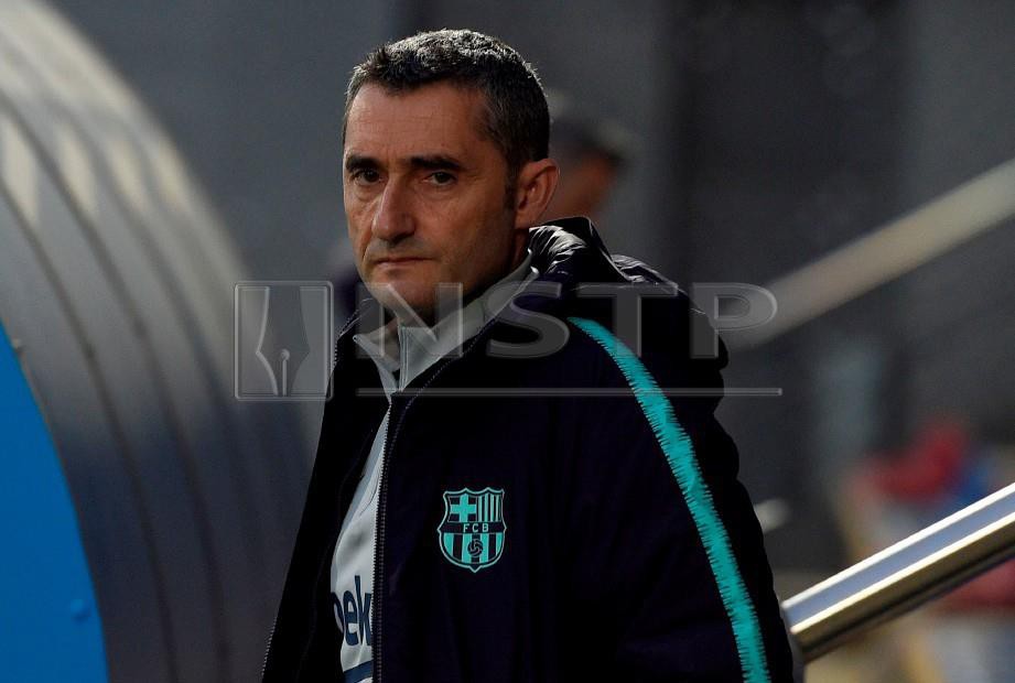 Jurulatih Barcelona, Ernesto Valverde. FOTO AFP.