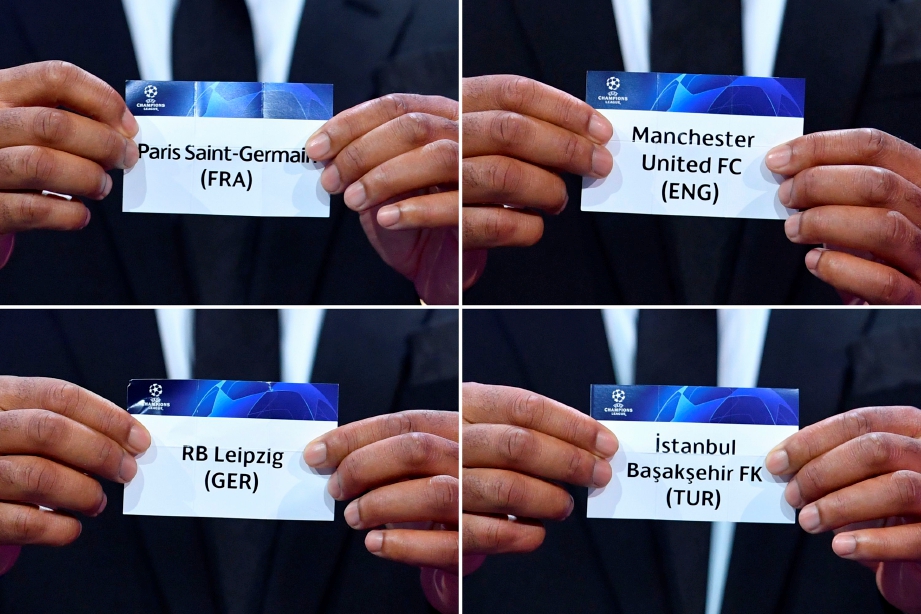 EMPAT kelab berada dalam Kumpulan H termasuk PSG dan Man United. FOTO AFP 