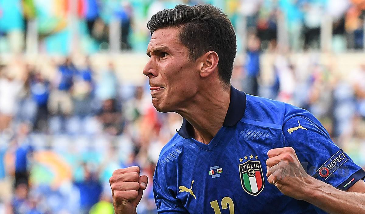 GOL Pessina membolehkan Itali kekal rentak kemenangan di Euro 2020. FOTO AFP