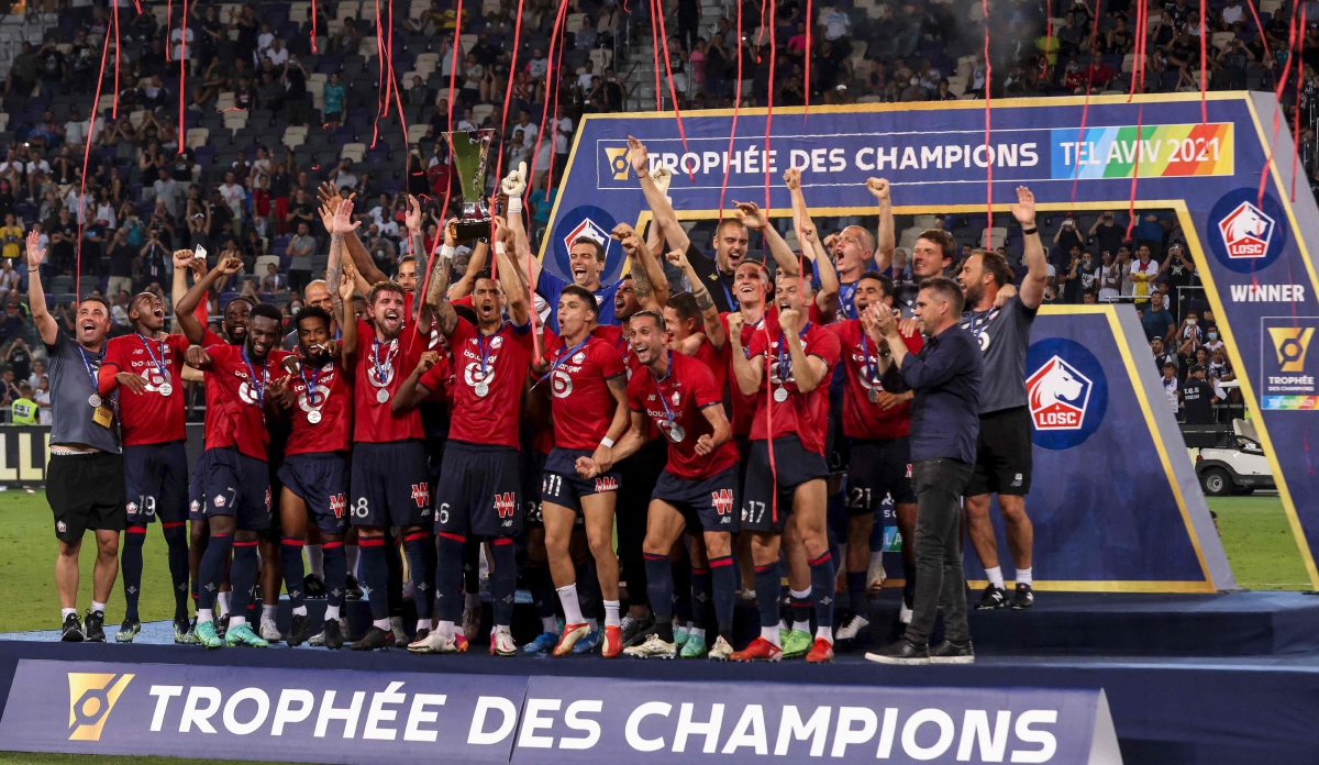 PEMAIN Lille meraikan kemenangan mereka. FOTO AFP 