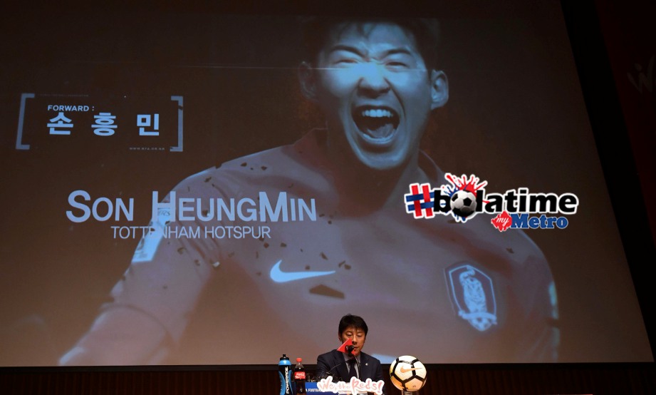 JURULATIH Korea Selatan, Shin Tae-yong mengumumkan senarai 28 pemain yang beraksi di Piala Dunia Russia. FOTO AFP