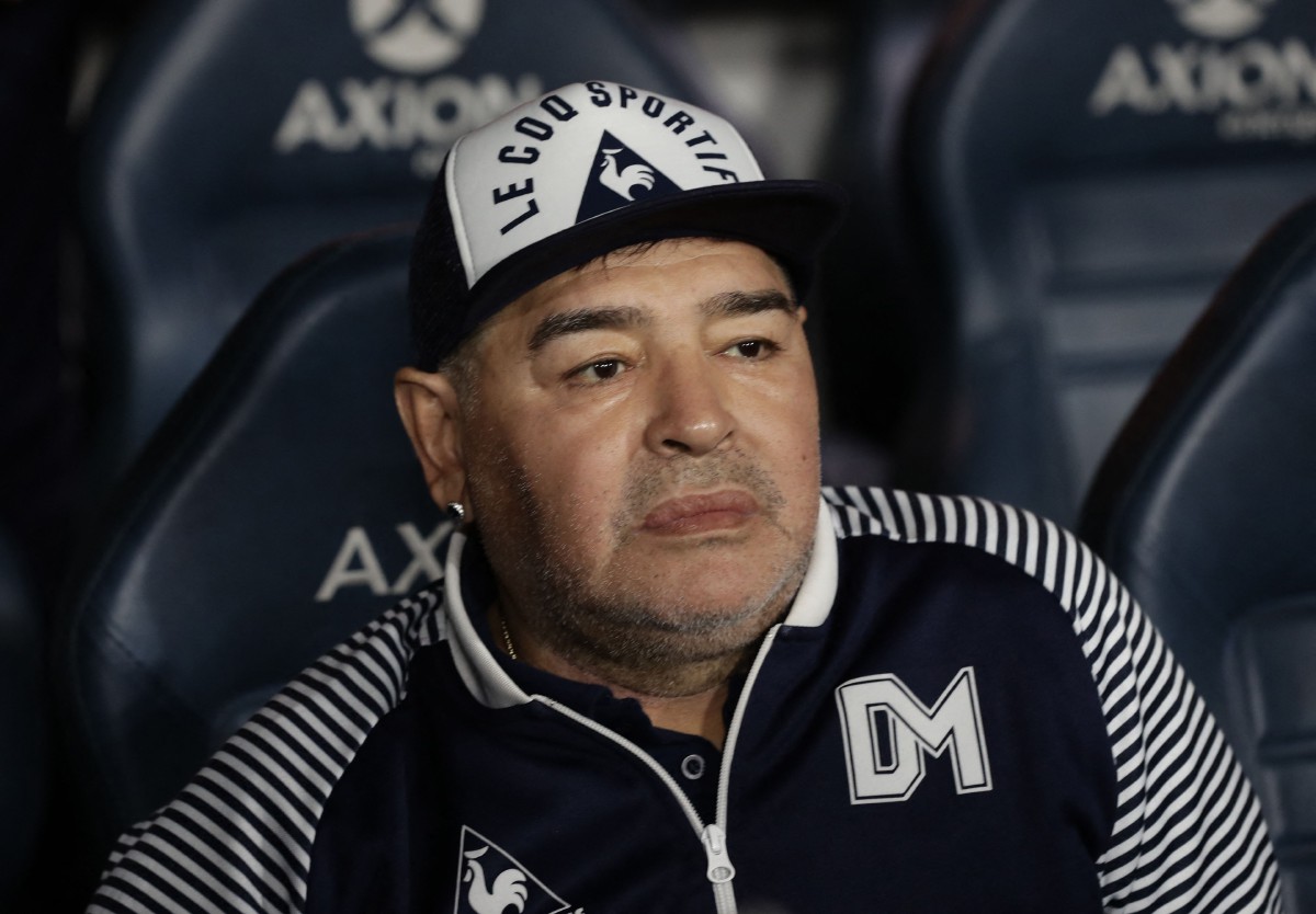Legenda bola sepak Argentina Diego Maradona. FOTO File AFP