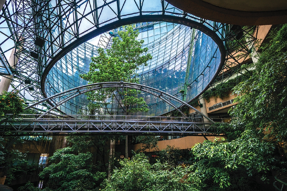 ELEMEN hijau di dalam bangunan komersial boleh memberi kesan baik kepada persekitaran dalaman.