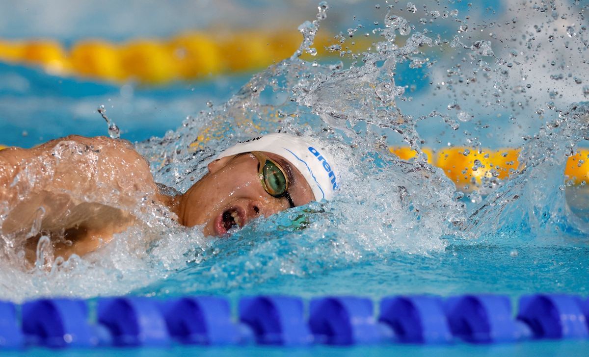 AKSI Hoe Yean dalam acara 400m gaya bebas di  Sandwell Aquatics Centre, Birmingham. FOTO Reuters