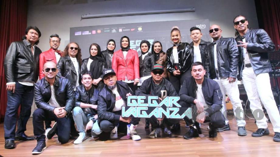 BARISAN artis yang menyertai Gegar Vaganza musim keenam dalam sidang media di Kuala Lumpur hari ini. FOTO Eizairi Shamsudin