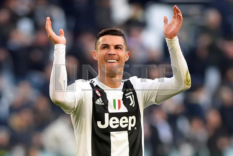 RONALDO  dijangka kembali disenaraikan dalam kesebelasan utama Juventus. FOTO/AFP