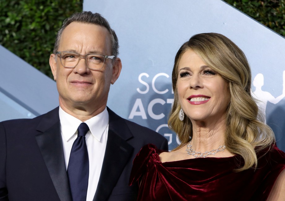 FOTO fail menunjukkan Tom Hanks dan isterinya, Rita Wilson. FOTO Reuters