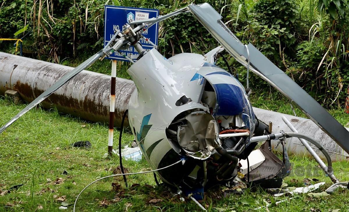 Helikopter terhempas yang meragut dua nyawa. FOTO NSTP