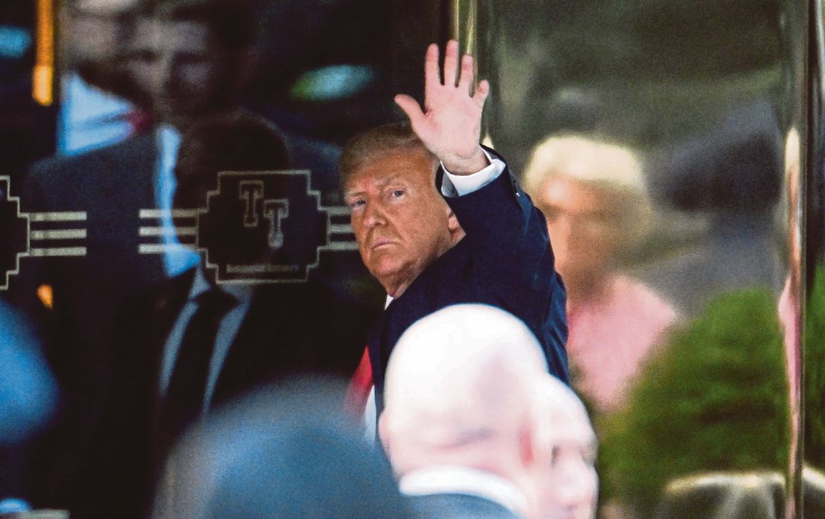 DONALD Trump tiba di Menara Trump. FOTO AFP