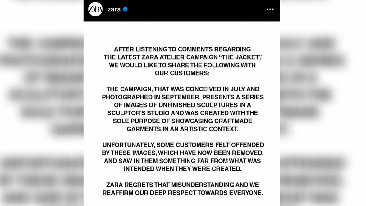 KENYATAAN dimuat naik Zara di Instagram. 