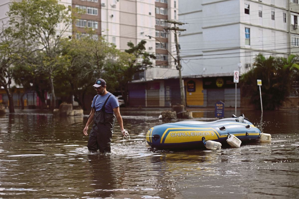 BANJIR di Porto Alegre, negeri Rio Grande do Sul. FOTO AFP