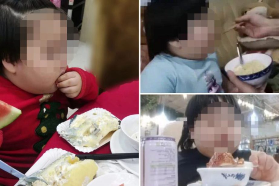 RAKAMAN video Pei Qi yang didakwa dipaksa makan. FOTO Agensi