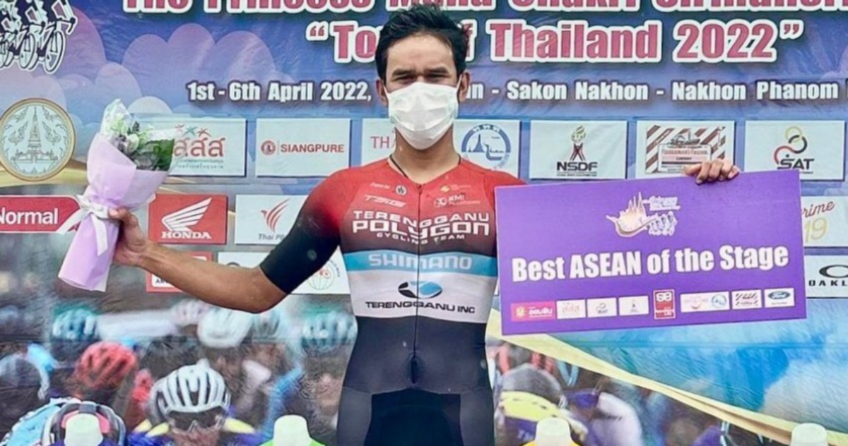 HARRIF muncul naib juara peringkat pertama Tour of Thailand. FOTO Ihsan Instagram terengganupolygoncyclingteam