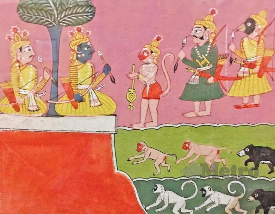 ANTARA lukisan penceritaan Ramayana yang tersimpan dalam Muzium Salar Jung. - FOTO Asyraf Maskan  