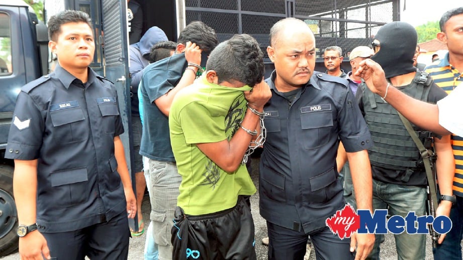 ANTARA tujuh individu yang didakwa di Mahkamah Majistret Taiping. FOTO L Manimaran