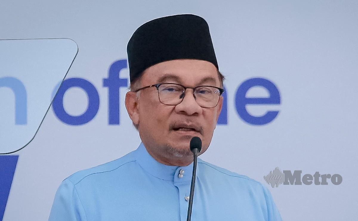 PERDANA Menteri, Datuk Seri Anwar Ibrahim. FOTO Asyraf Hamzah