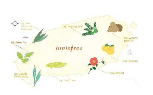 HASIL bumi di Pulau Jeju digunakan secara meluas dalam setiap rangkaian produk Innisfree.