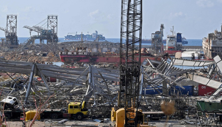 GAMBAR pada 11 Ogos menunjukkan kemusnahan di pelabuhan di Beirut. FOTO AFP 