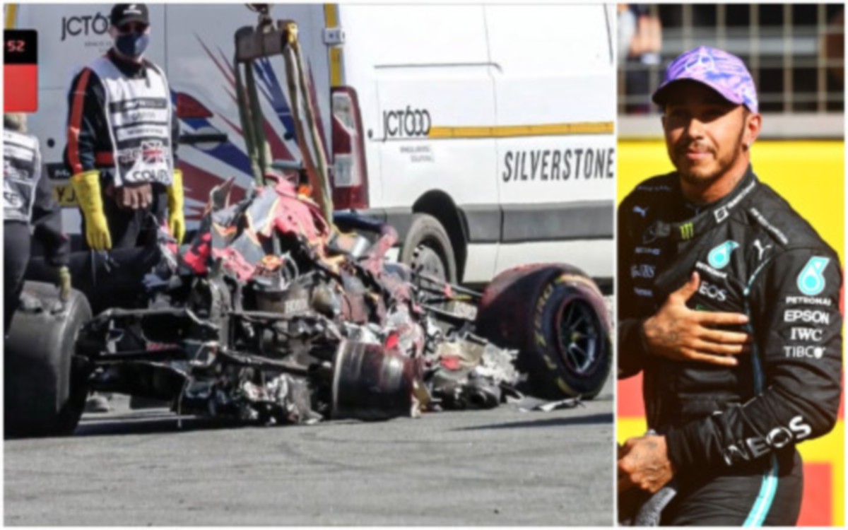 HAMILTON (kanan) dikatakan memandu secara merbahaya sehingga menyebabkan Verstappen terbabas dan terkeluar dari perlumbaan GP British. FOTO Agensi
