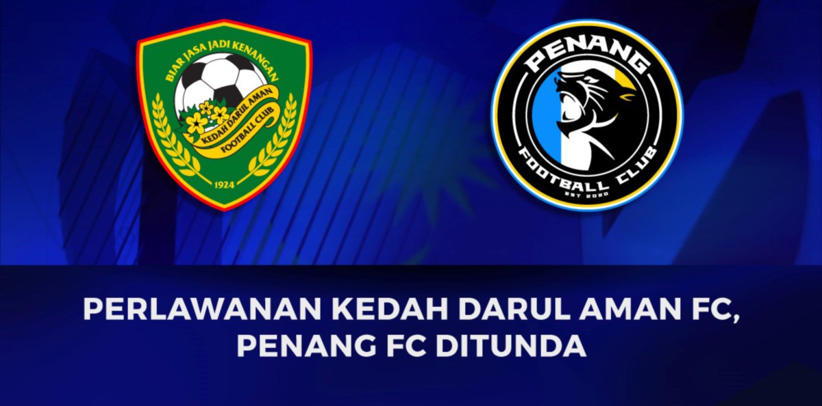 PERLAWANAN Kedah dengan Penang FC terpaksa ditunda bagi membolehkan pihak Jabatan Kesihatan Negeri Kedah untuk membuat semakan. FOTO Ihsan MFL