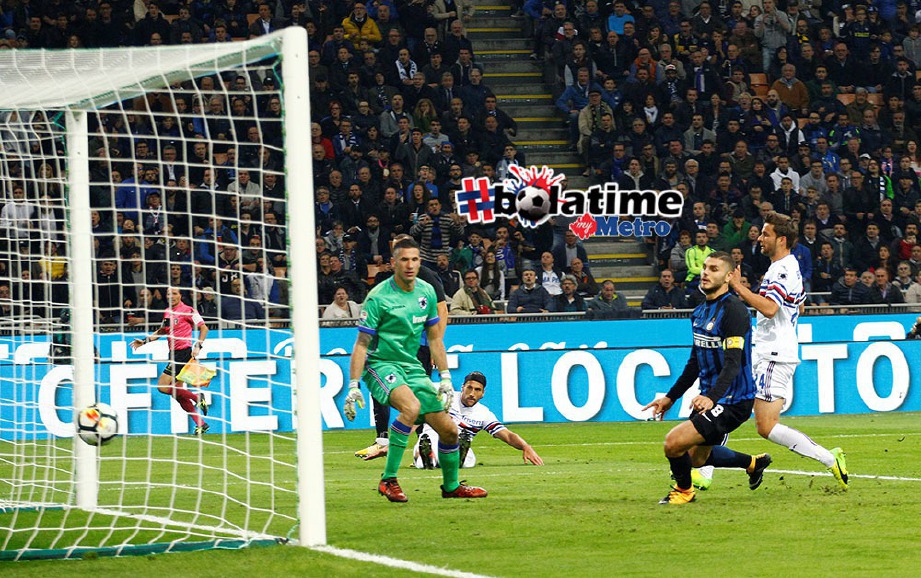 ICARDI (tengah) menjaringkan gol ketiga Inter. FOTO/REUTERS 