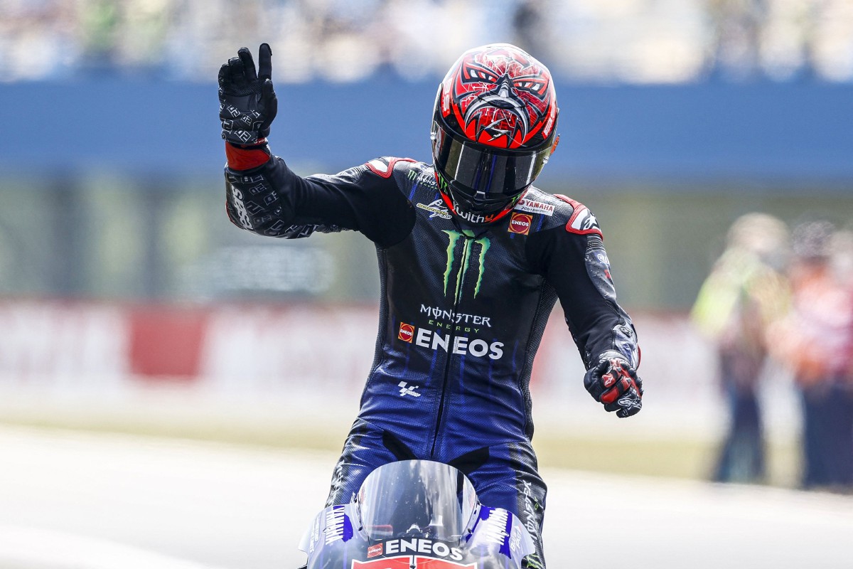 Pelumba Yamaha Fabio Quartararo meraih kejayaan mengungguli MotoGP Belanda. FOTO AFP