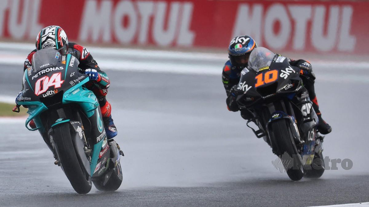 MARINI (kanan) akan membawa cabaran pasukan VR46 dalam saingan MotoGP musim depan. FOTO AFP