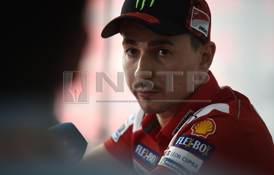 PELUMBA Ducati, Jorge Lorenzo. FOTO AFP