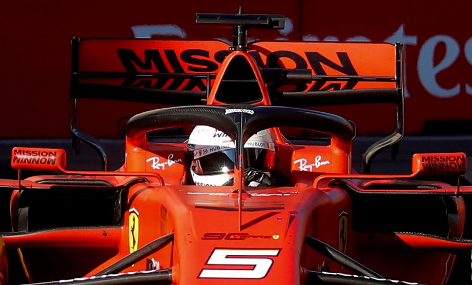 VETTEL, pelumba Ferrari ketika perlumbaan. FOTO  REUTERS