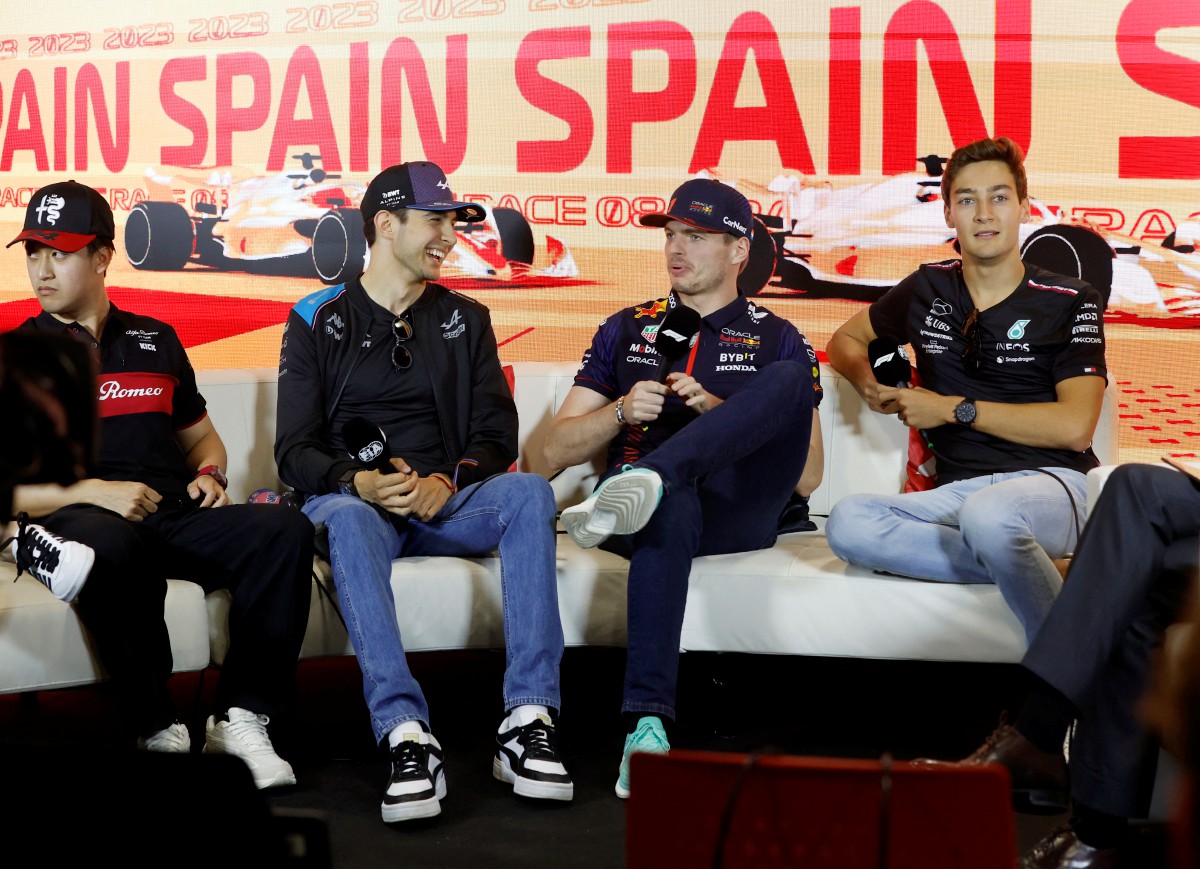 VERSTAPPEN pada sidang media menjelang perlumbaan Grand Prix Sepanyol. -FOTO Reuters
