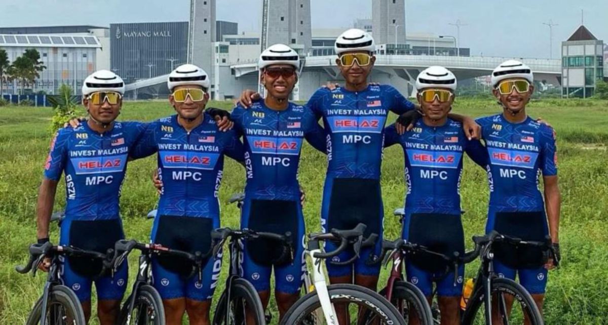 BARISAN pelumba MPC yang akan beraksi di Tour Gateh d’Tranung. FOTO Ihsan Malaysia Pro Cycling