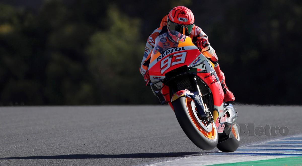 MARQUEZ alami masalah penglihatan. FOTO AFP