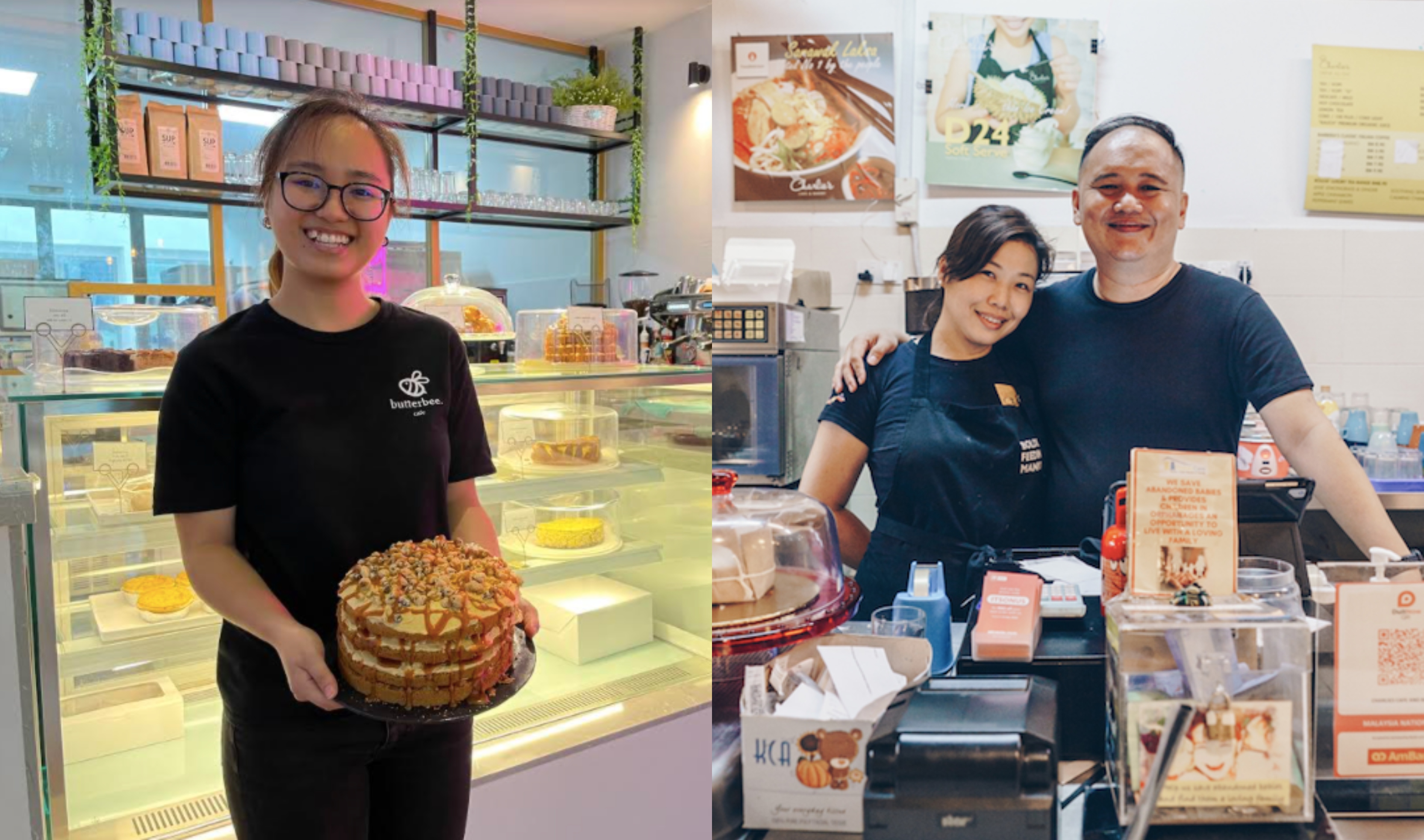 Pemilik Butterbee Cafe, Sasha Kamilia (kiri), pemilik Charlie’s Cafe, Debra Leong dan Desonny Tuzan (kanan). - FOTO Maxis