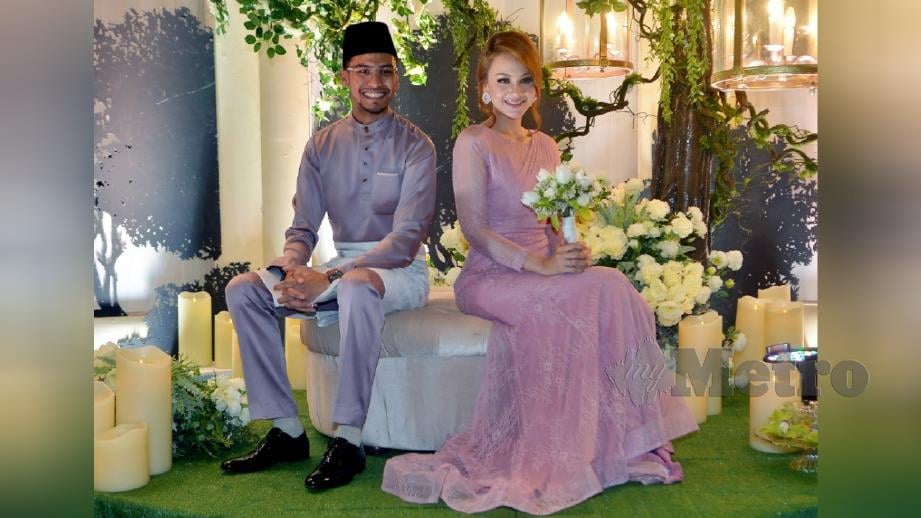 NADIA Brian dan Mu'izz Nasruddin selamat melangsungkan majlis pertunangan di sebuah hotel di Shah Alam. FOTO Faiz Anuar