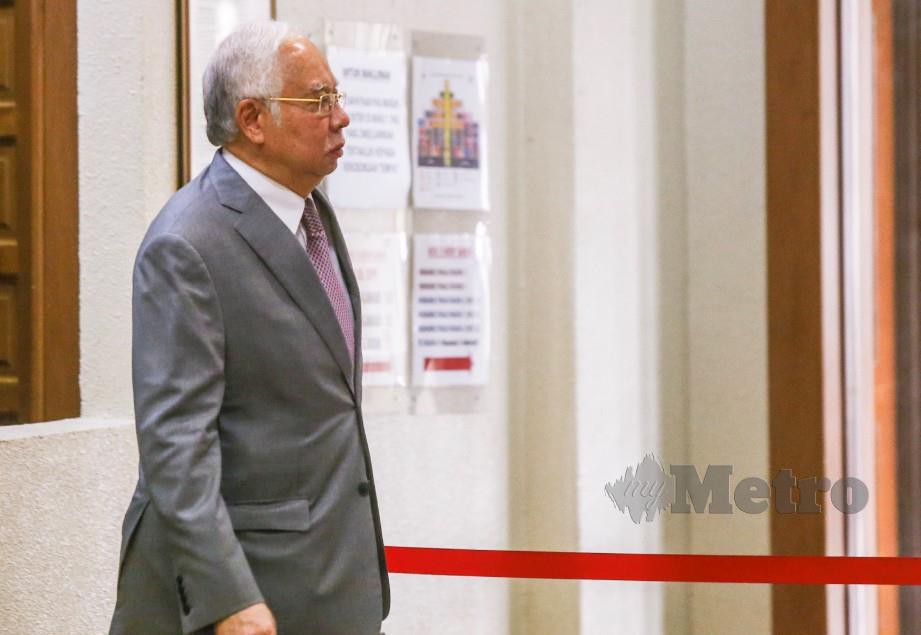 BEKAS Perdana Menteri, Datuk Seri Najib Razak dalam kes skandal SRC International Sdn Bhd hadir di Mahkamah Kuala Lumpur. FOTO Muhd Zaaba Zakeria