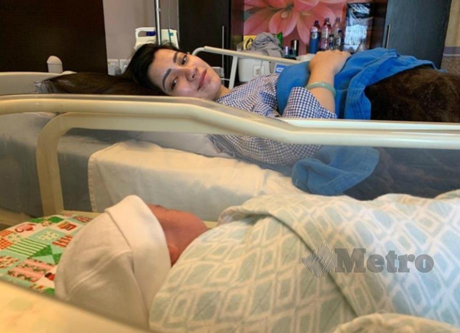 NINA bersyukur dengan kelahiran anak sulungnya yang lebih awal daripada jangkaan. FOTO Instagram Nina Iskandar