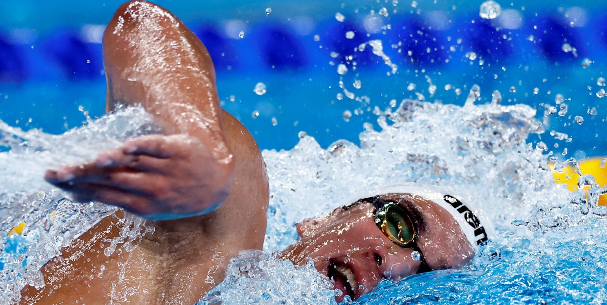 HAFNAOUI tidak berpeluang mempertahankan emas Olimpik 400m gaya bebas. FOTO Reuters
