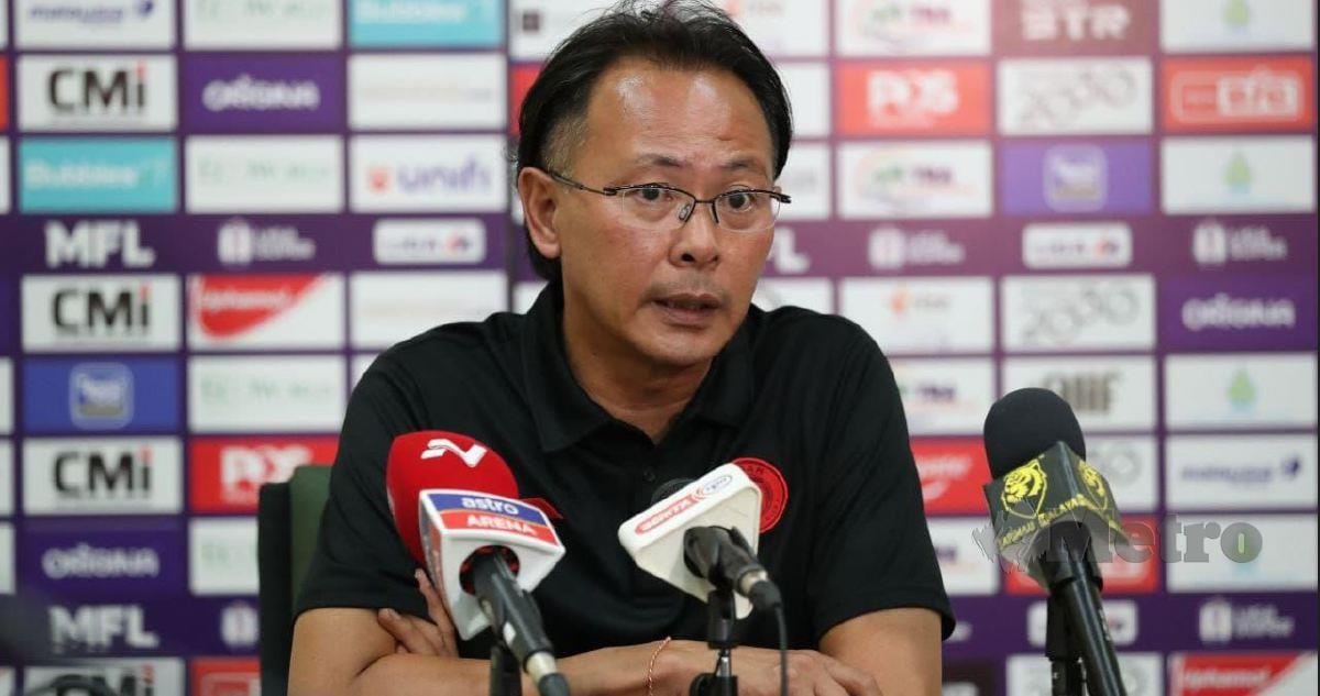 KIM Swee pada sidang media selepas perlawanan Liga Super antara Penang FC menentang Sabah FC di Stadium Bandaraya, Pulau Pinang. NSTP/MIKAIL ONG