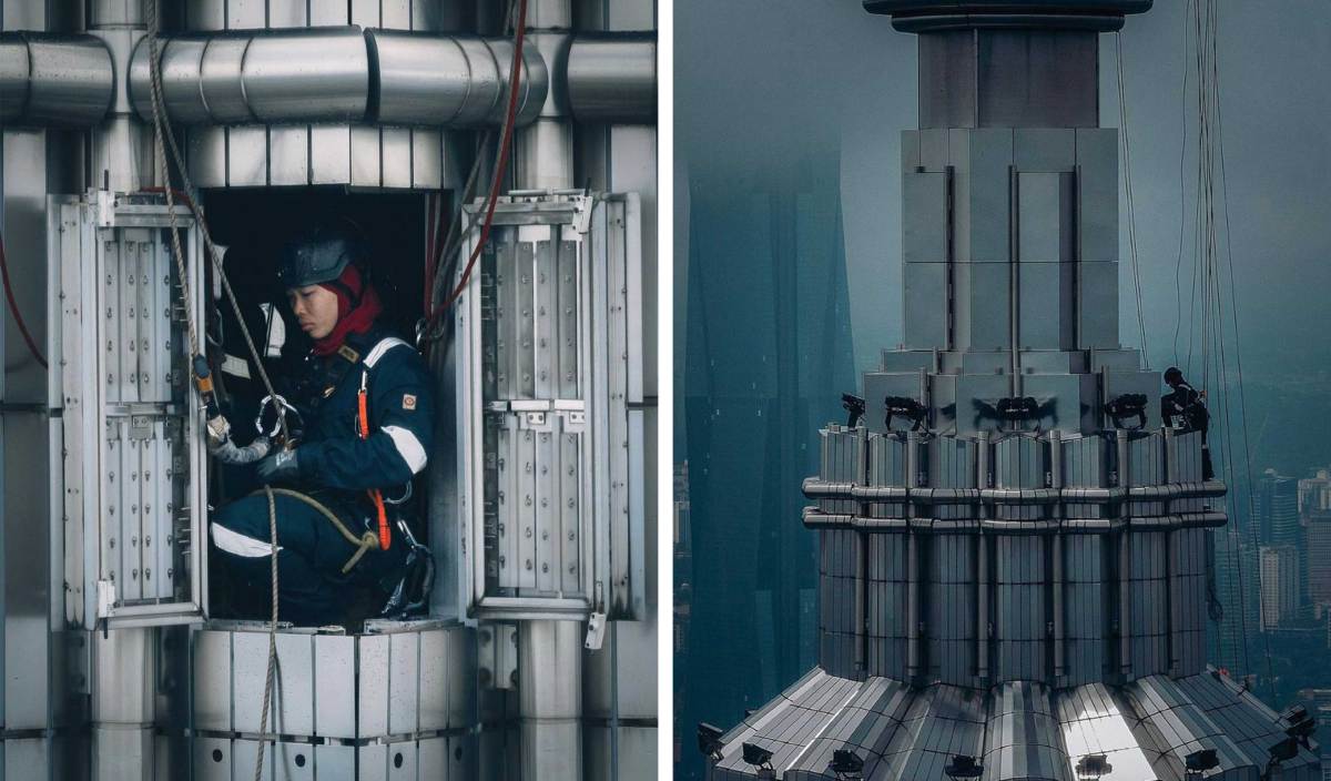 NORMALIA mencuri perhatian netizen selepas tular videonya memanjat Menara Berkembar KLCC. FOTO Ihsan Siva Kumar
