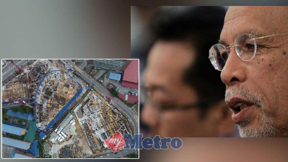 Shahrir pada sidang media mengenai isu pindah milik tanah Felda Jalan Semarak di Menara FELDA, Kuala Lumpur, semalam. (Gambar kiri) Tapak projek pembangunan Kuala Lumpur Vertical City (KLVC). FOTO Aizuddin Saad dan Zunnur Al Shafiq 